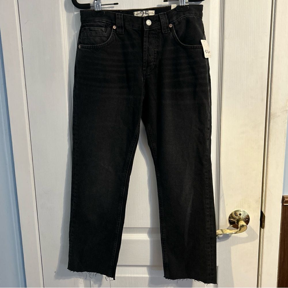 Free People We The Free CRVY Siren Low Rise Straight Jeans Black Size 25